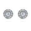 Eternity Halo-örhängen med laboratorieframställda diamanter, 0,45 karat totalt, rund form, sterlingsilver