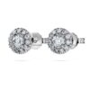 Eternity Halo-örhängen med laboratorieframställda diamanter, 0,45 karat totalt, rund form, sterlingsilver
