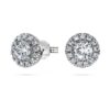 Eternity Halo-örhängen med laboratorieframställda diamanter, totalt 0,75 karat, rund form, 14K vitguld