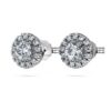 Eternity Halo-örhängen med laboratorieframställda diamanter, totalt 0,75 karat, rund form, 14K vitguld