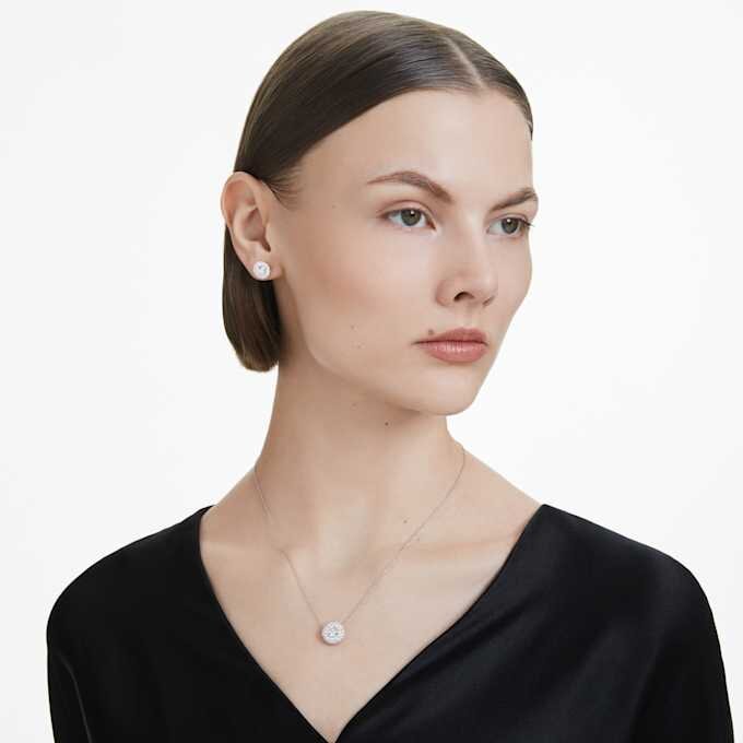 Eternity Halo-örhängen med laboratorieframställda diamanter, totalt 2 karat, rund form, 14K vitguld Eternity Halo-örhängen med laboratorieframställda diamanter, totalt 2 karat, rund form, 14K vitguld