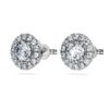 Eternity Halo-örhängen med laboratorieframställda diamanter, totalt 2 karat, rund form, 14K vitguld Eternity Halo-örhängen med laboratorieframställda diamanter, totalt 2 karat, rund form, 14K vitguld