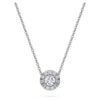 Eternity Halo Solitaire-hänge, laboratorieframställda diamanter 0,23 ct totalt, rund form, sterlingsilver