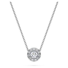 Eternity Halo Solitaire-hänge, laboratorieframställda diamanter 0,23 ct totalt, rund form, sterlingsilver