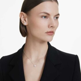 Eternity Halo-örhängen med laboratorieframställda diamanter, totalt 0,75 karat, rund form, 14K vitguld