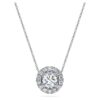 Eternity Halo Solitaire-hänge med laboratorieframställda diamanter, 1 karat totalt, rund form, 14K vitguld
