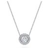 Eternity Halo-solitärhänge med laboratorieframställda diamanter 0,59 karat totalt, rund form, 14K vitguld
