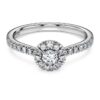 Eternity Halo-solitärring med laboratorieframställda diamanter, 0,45 karat totalt, rund form, sterlingsilver Eternity Halo-solitärring med laboratorieframställda diamanter, 0,45 karat totalt, rund form, sterlingsilver