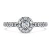 Eternity Halo-solitärring med laboratorieframställda diamanter, 0,45 karat totalt, rund form, sterlingsilver Eternity Halo-solitärring med laboratorieframställda diamanter, 0,45 karat totalt, rund form, sterlingsilver