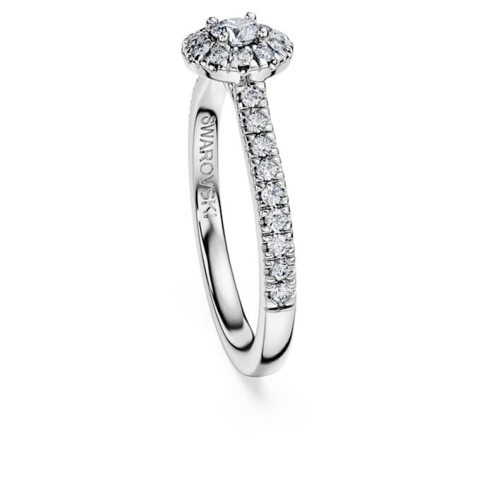 Eternity Halo-solitärring med laboratorieframställda diamanter, 0,45 karat totalt, rund form, sterlingsilver Eternity Halo-solitärring med laboratorieframställda diamanter, 0,45 karat totalt, rund form, sterlingsilver