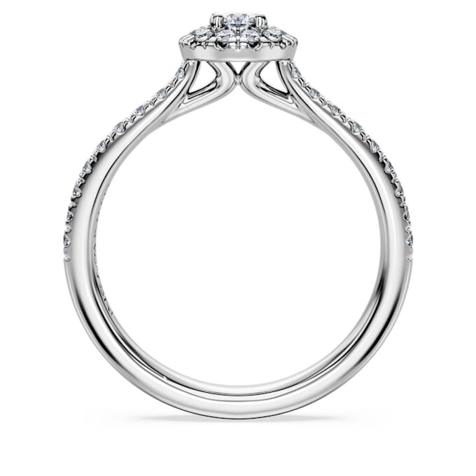 Eternity Halo-solitärring med laboratorieframställda diamanter, 0,45 karat totalt, rund form, sterlingsilver Eternity Halo-solitärring med laboratorieframställda diamanter, 0,45 karat totalt, rund form, sterlingsilver