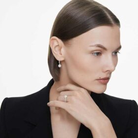 Eternity Halo-solitärring med laboratorieframställda diamanter, totalt 0,8 karat, rund form, 14K vitguld