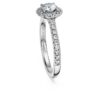Eternity Halo-solitärring med laboratorieframställda diamanter, totalt 0,8 karat, rund form, 14K vitguld