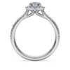 Eternity Halo-solitärring med laboratorieframställda diamanter, totalt 0,8 karat, rund form, 14K vitguld