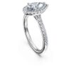 Eternity Halo-solitärring med laboratorieframställda diamanter, totalt 1,3 karat, päronform, 14K vitguld