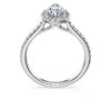 Eternity Halo-solitärring med laboratorieframställda diamanter, totalt 1,3 karat, päronform, 14K vitguld