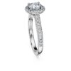 Eternity Halo-solitärring med laboratorieframställda diamanter, totalt 1,33 karat, rund form, 14K vitguld