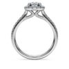 Eternity Halo-solitärring med laboratorieframställda diamanter, totalt 1,33 karat, rund form, 14K vitguld