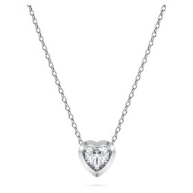 Eternity-hänge med laboratorieframställda diamanter, totalt 0,5 karat, hjärtform, sterlingsilver