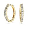 Eternity-örhängen i hoop-stil med laboratorieframställda diamanter, totalt 0,5 karat, rund form, 14K gult guld