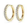 Eternity-örhängen i hoop-stil med laboratorieframställda diamanter, totalt 0,5 karat, rund form, 14K gult guld