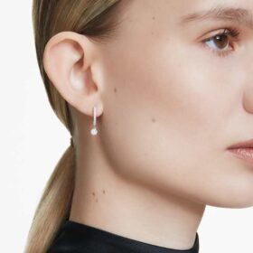 Eternity-örhängen med laboratorieframställda diamanter 0,7 karat totalt, rund form, 14K vitguld