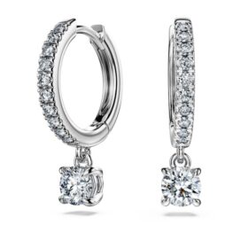 Eternity-örhängen med laboratorieframställda diamanter 0,7 karat totalt, rund form, 14K vitguld