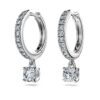 Eternity-örhängen med laboratorieframställda diamanter 0,7 karat totalt, rund form, 14K vitguld