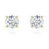 Eternity-örhängen med solitär, laboratorieframställda diamanter 1 Ct totalt, rund form, 14K gult guld Eternity-örhängen med solitär, laboratorieframställda diamanter 1 Ct totalt, rund form, 14K gult guld