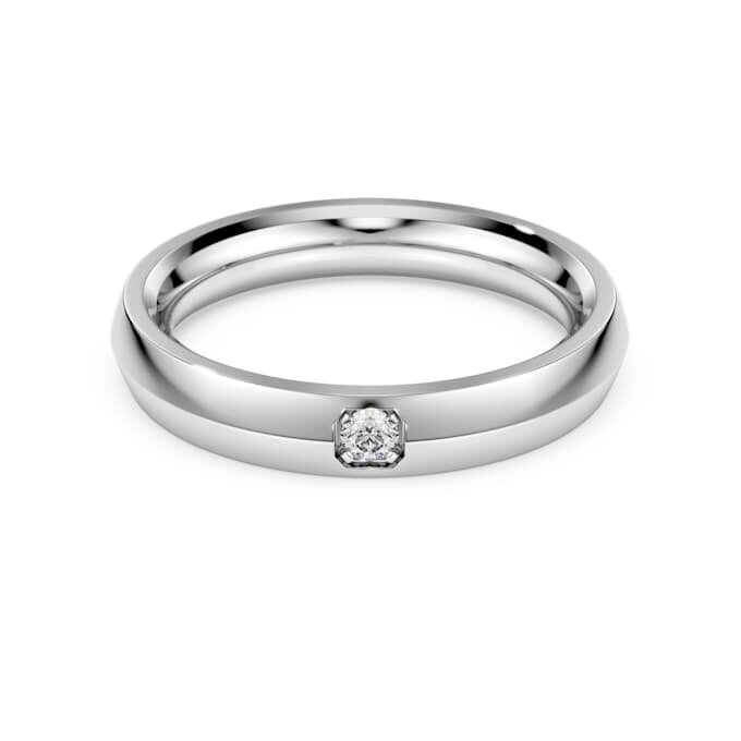 Eternity-ring med laboratorieframställda diamanter, totalt 0,05 karat, rund form, 14K vitguld Eternity-ring med laboratorieframställda diamanter, totalt 0,05 karat, rund form, 14K vitguld