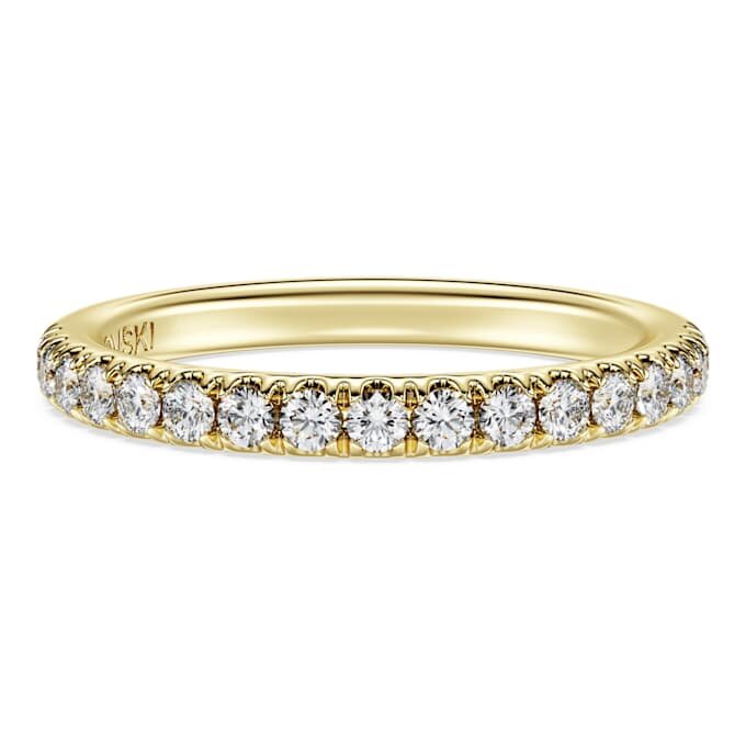Eternity-ring med laboratorieframställda diamanter, totalt 0,4 karat, rund form, 14K gult guld Eternity-ring med laboratorieframställda diamanter, totalt 0,4 karat, rund form, 14K gult guld