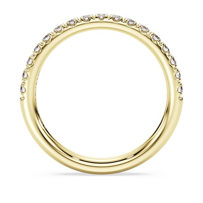 Eternity-ring med laboratorieframställda diamanter, totalt 0,4 karat, rund form, 14K gult guld Eternity-ring med laboratorieframställda diamanter, totalt 0,4 karat, rund form, 14K gult guld