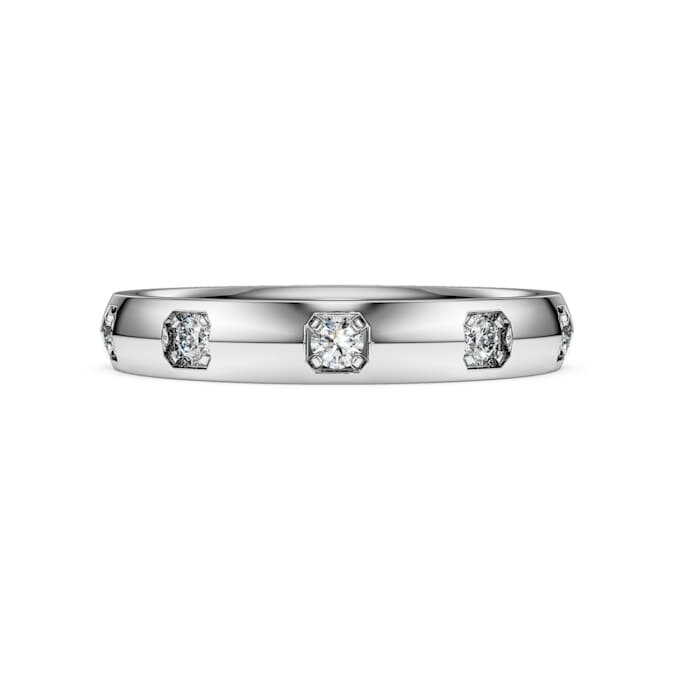 Eternity-ring med laboratorieframställda diamanter, totalt 0,5 karat, rund form, 14K vitguld Eternity-ring med laboratorieframställda diamanter, totalt 0,5 karat, rund form, 14K vitguld