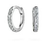 Eternity-ringörhängen med laboratorieframställda diamanter, totalt 0,1 karat, runda, små, 14K vitguld