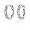 Eternity-ringörhängen med laboratorieframställda diamanter, totalt 0,1 karat, runda, små, 14K vitguld