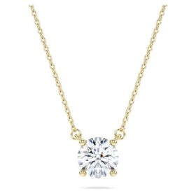 Eternity Solitaire-hänge med laboratorieframställda diamanter, totalt 1 karat, rund form, 14K gult guld