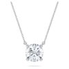 Eternity Solitaire-hänge med laboratorieframställda diamanter, totalt 2 karat, rund form, 14K vitguld