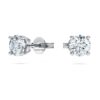 Eternity Solitaire-örhängen med laboratorieframställda diamanter, totalt 1 karat, rund form, 14K vitguld