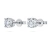 Eternity Solitaire-örhängen med laboratorieframställda diamanter, totalt 1 karat, rund form, 14K vitguld