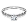 Eternity-solitärring med laboratorieframställda diamanter 0,7 karat totalt, rund form, 14K vitguld