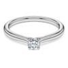 Eternity-solitärring med laboratorieframställda diamanter, totalt 0,25 karat, rund form, sterlingsilver