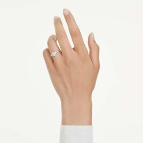 Eternity-solitärring med laboratorieframställda diamanter, totalt 0,5 karat, hjärtformad, sterlingsilver