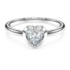 Eternity-solitärring med laboratorieframställda diamanter, totalt 0,5 karat, hjärtformad, sterlingsilver