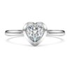 Eternity-solitärring med laboratorieframställda diamanter, totalt 0,5 karat, hjärtformad, sterlingsilver