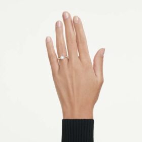 Eternity-solitärring med laboratorieframställda diamanter, totalt 1,2 karat, rund form, 14K gult guld