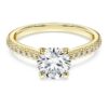 Eternity-solitärring med laboratorieframställda diamanter, totalt 1,2 karat, rund form, 14K gult guld