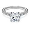 Eternity-solitärring med laboratorieframställda diamanter, totalt 1,7 karat, rund form, 14K vitguld