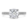 Eternity-solitärring med laboratorieframställda diamanter, totalt 1,7 karat, rund form, 14K vitguld