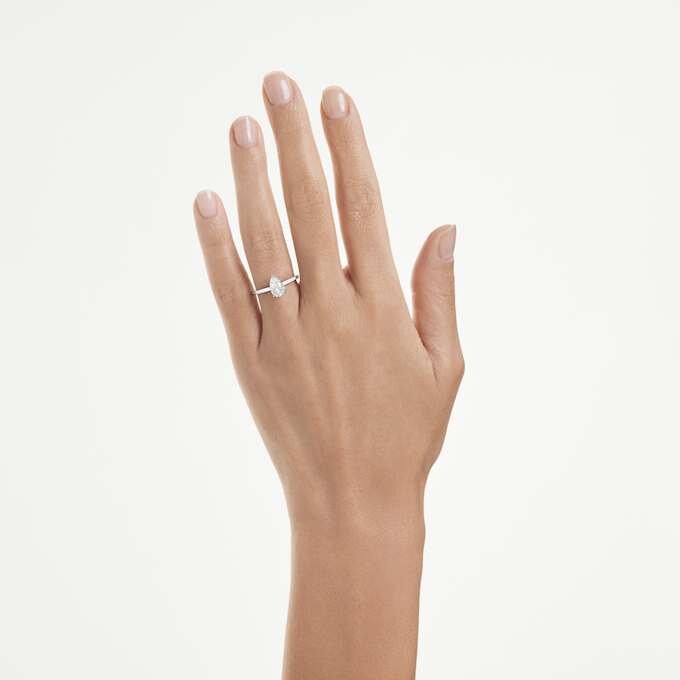 Eternity-solitärring med laboratorieframställda diamanter, totalt 1 karat, päronform, 14K vitguld Eternity-solitärring med laboratorieframställda diamanter, totalt 1 karat, päronform, 14K vitguld