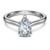 Eternity-solitärring med laboratorieframställda diamanter, totalt 1 karat, päronform, 14K vitguld Eternity-solitärring med laboratorieframställda diamanter, totalt 1 karat, päronform, 14K vitguld